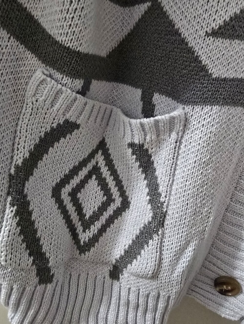 Gray Patterned Women's Sweater - Picture 5 of 9